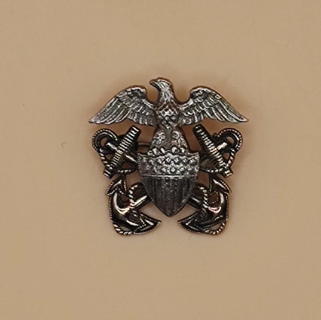 WW2 Sterling Silver US Navy Officers Hat Badge - Etsy