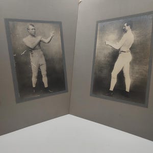 Boxing pair of photographs c1890s both signed to reverse