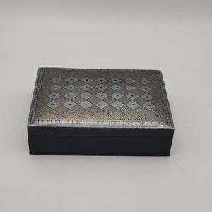 Vintage iron tobacco tin jewellery box trinket dish tray