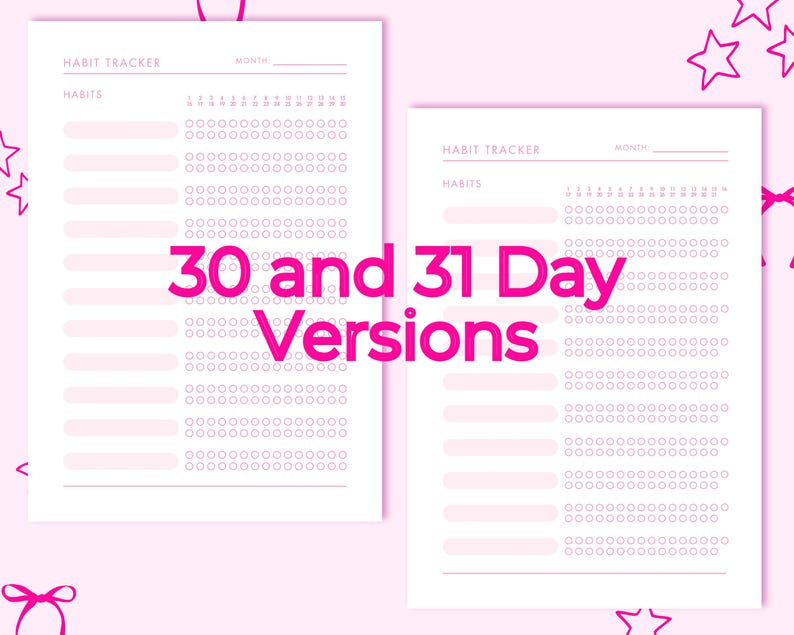 Habit Tracker Printable – 30 & 31 Day Fillable Habit Tracker | A4, A5 ...