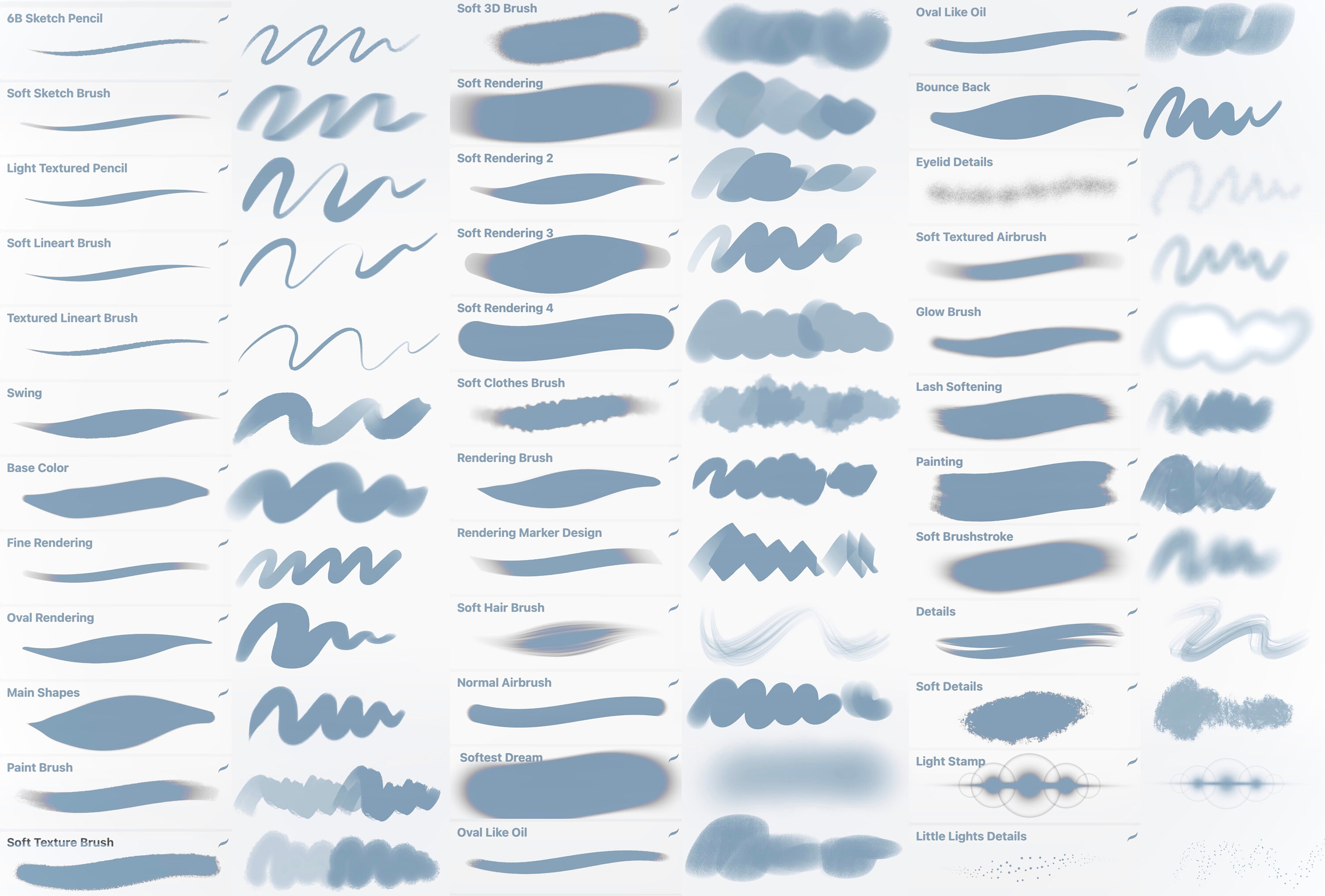 35 Soft and Aesthetic Procreate Brushes, Procreate Brushset, Smooth