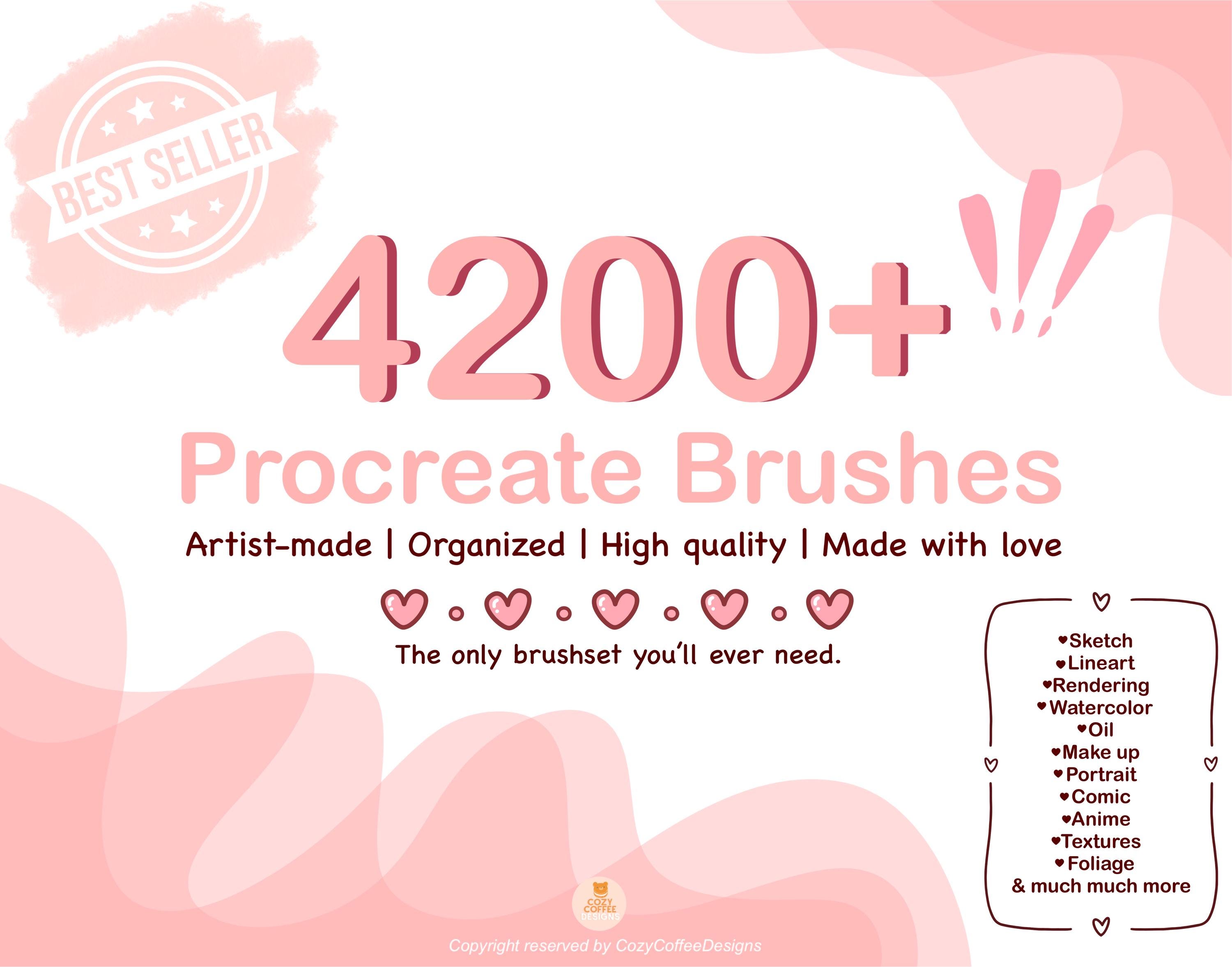 Paquete Mega de 4200+ pinceles para Procreate – Set definitivo para boceto, anime, entintado y más