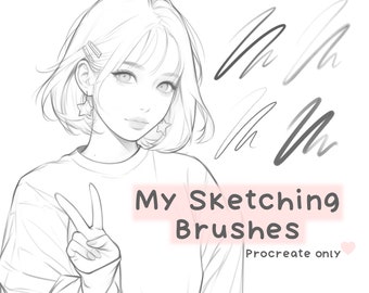 10 procreate sketch brushes, procreate sketch and lineart brushset, procreate sketching brushes