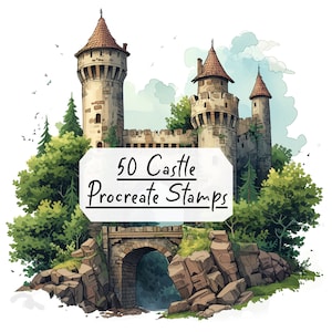 50 timbres Fantasy Castle pour procréer, procréer des pinceaux de fond