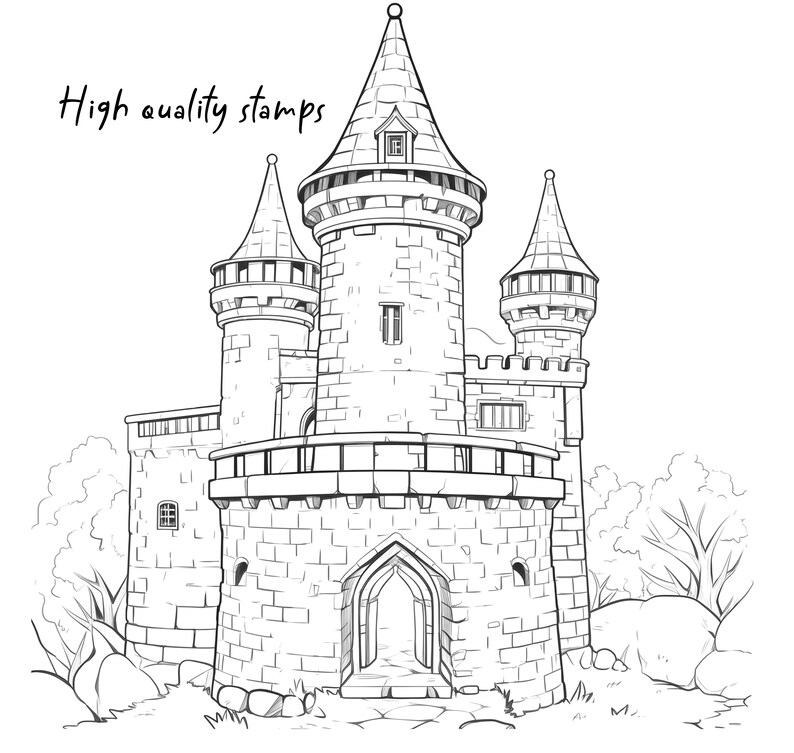 50 Fantasy Castle Stamps for Procreate, Procreate Background Brushes - Etsy