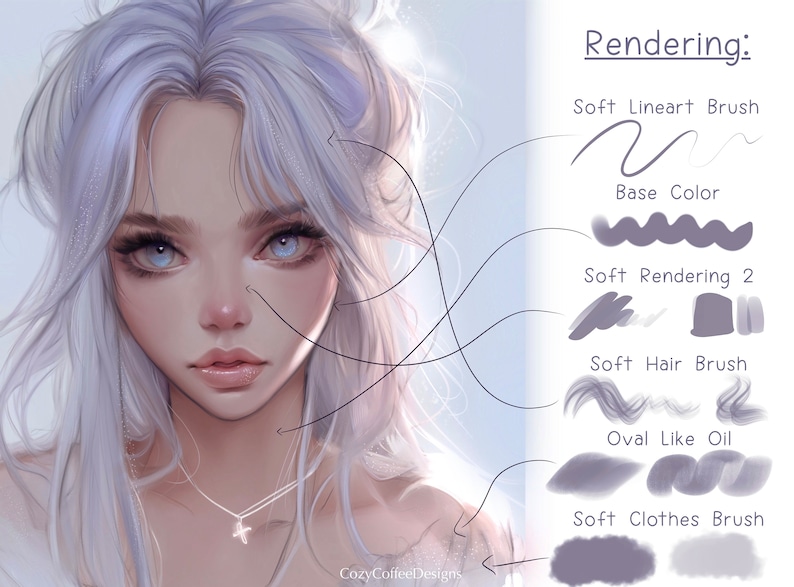 35 Soft and Aesthetic Procreate Brushes, Procreate Brushset, Smooth
