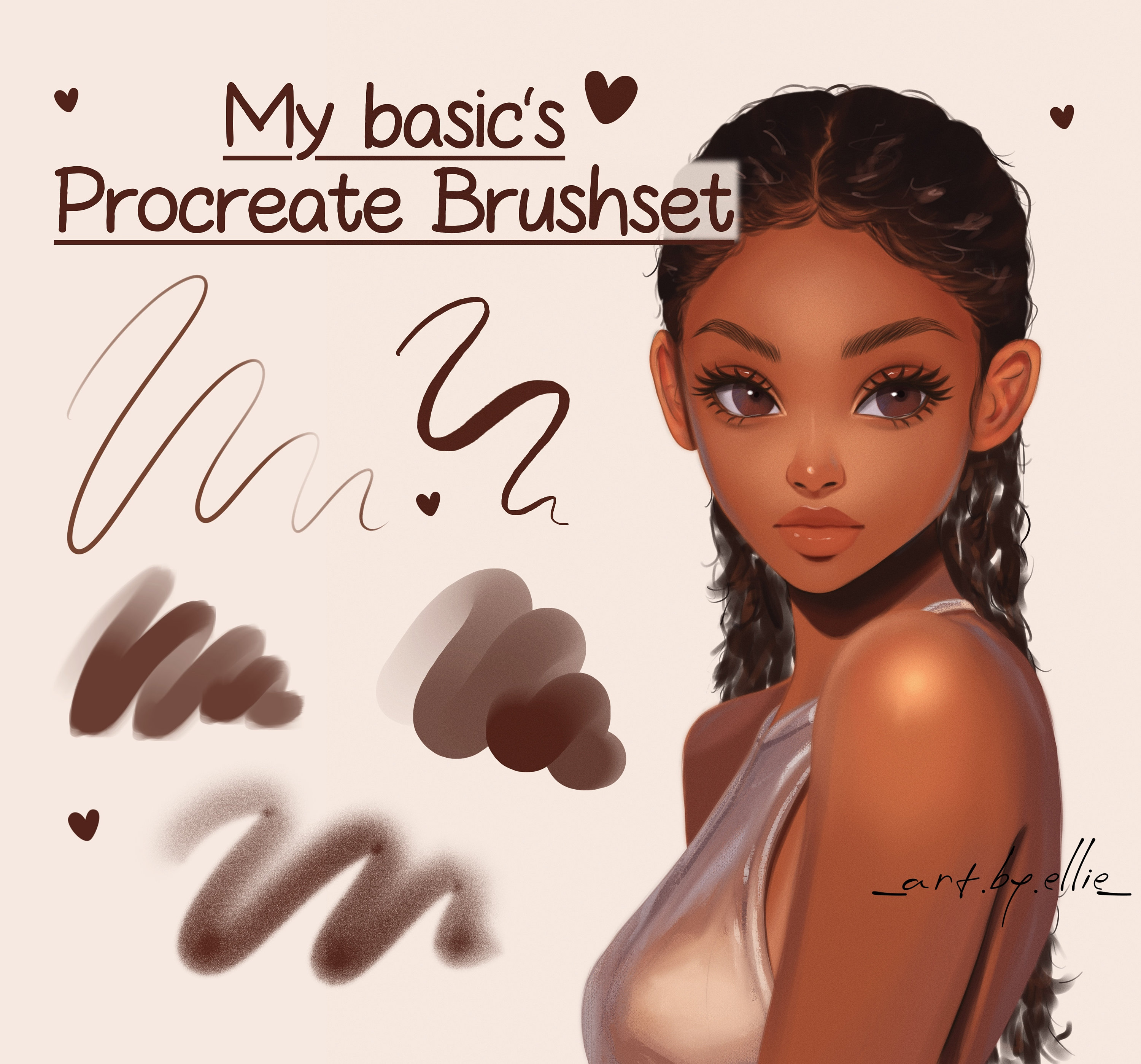 5 pinceles de dibujo para Procreate – Set de boceto, lineart y render (solo iPad Procreate)