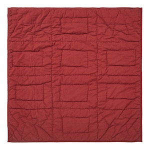 Connell Primitive Patchwork Lap Throw 30x30 | Burgundy Cotton Mini Quilt | Rustic Country Farmhouse Decor bild 5