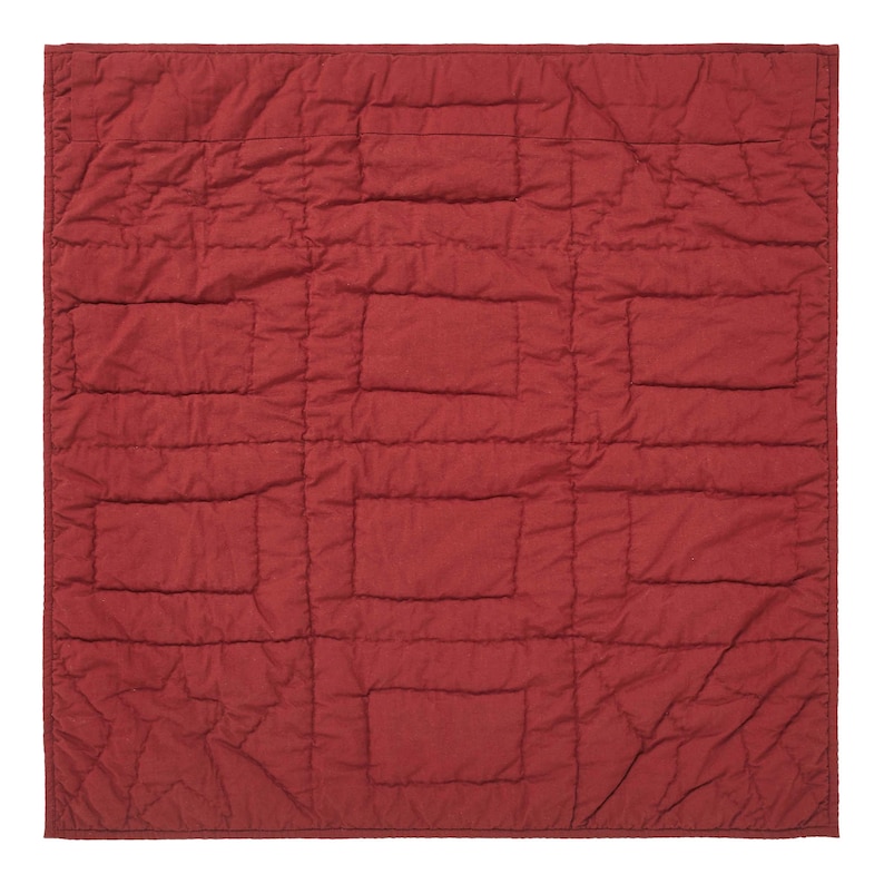 Connell Primitive Patchwork Lap Throw 30x30 | Burgundy Cotton Mini Quilt | Rustic Country Farmhouse Decor bild 5