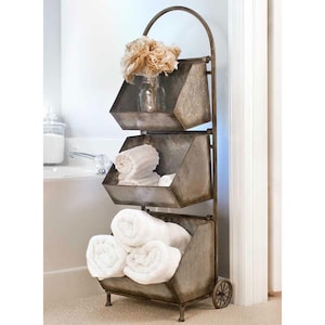 Three Bin Cart – Industrial Rolling Storage Organizer