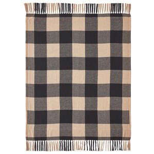 Black Check Star Woven Throw Blanket 50x60 | Farmhouse Buffalo Plaid Throw | Primitive Country Decor image 6