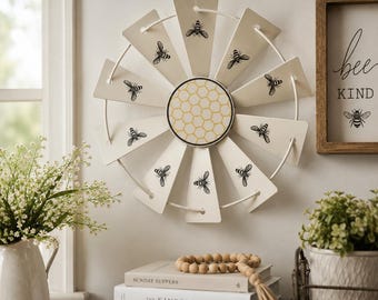 Bee Windmill Wall Decor