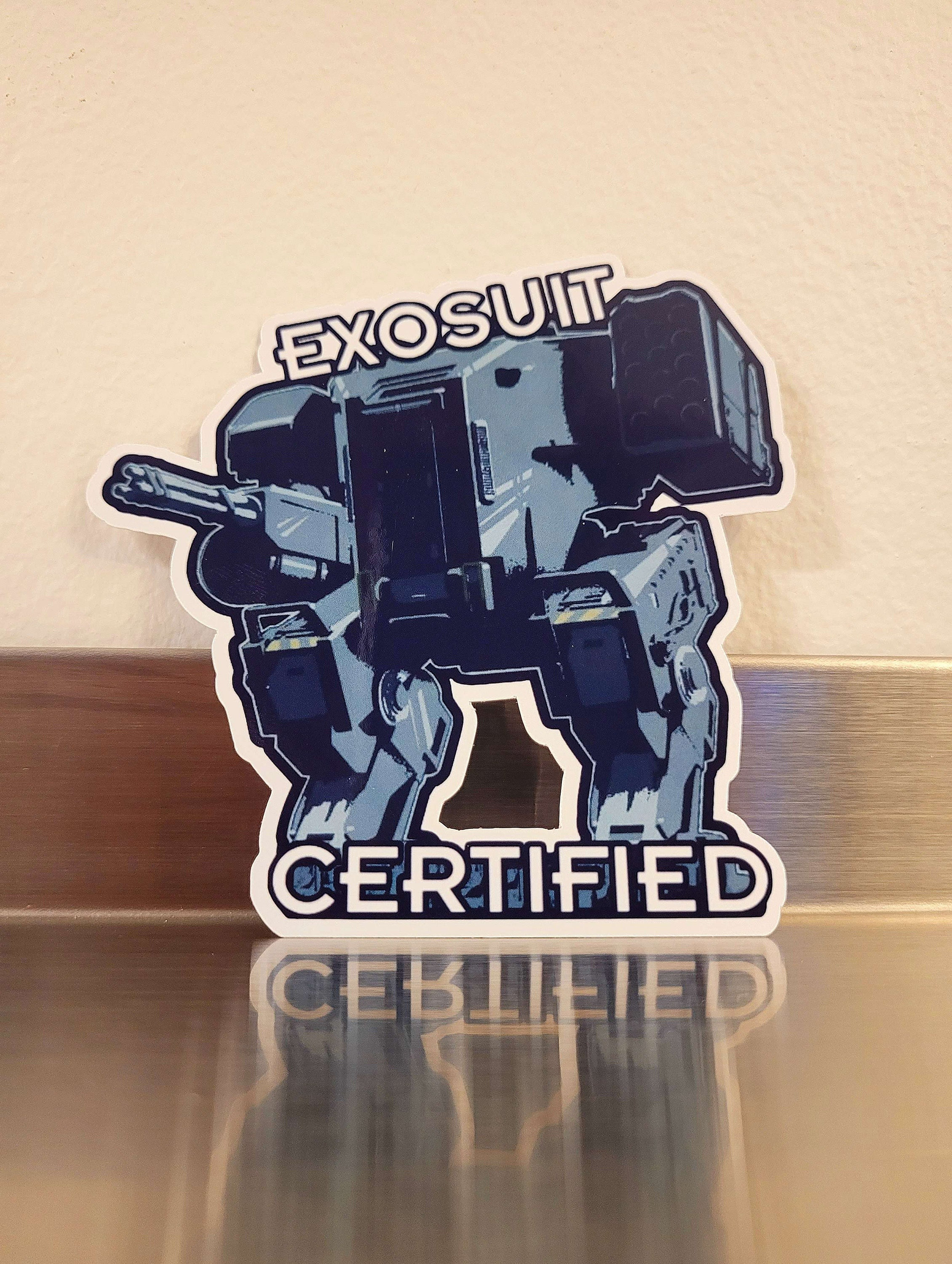 Exosuit Certified - Helldivers 2 Sticker | Funny Meme Sticker for