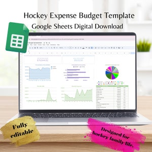 Plantilla de hoja de Google de presupuesto de hockey, descarga digital, presupuesto totalmente editable, presupuesto anual, presupuesto mensual, gastos de hockey, presupuestación fácil