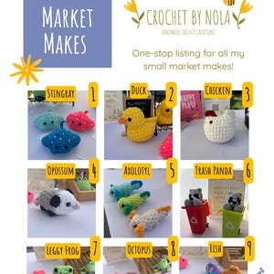 Small Crochet Plushies, Key chains | OPTIONS | Crochet Market Items, As Seen at a Market