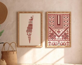 Palestine Artwork Prints: Minimalist Wall Art Set (Set of 2)