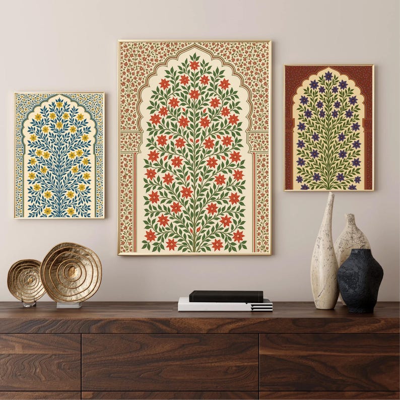 Islamic Floral Arch Wall Art Set – Digital Download (high Resolution ...