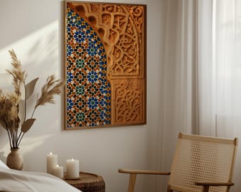 Islamische geometrische Kunst Druck: andalusische Architektur, maurisches Muster (Digitaler Download)