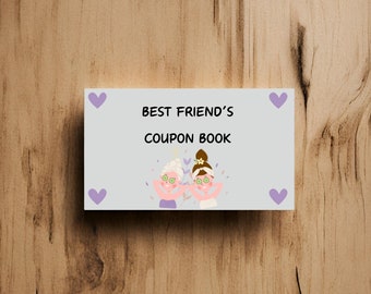 Best Friend Coupon Book, Printable Coupon Book, Gift for Friend, Gift for BFF, Best Friend Birthday Gift, Last Minute