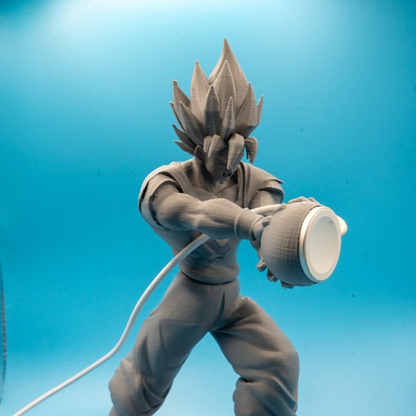 KAMEHAME-CHARGE ! Une mise à niveau Super Saiyan pour votre bureau ! - Goku complet du corps imprimé en 3D - Station de recharge pour Apple Watch - Peinture DIY !