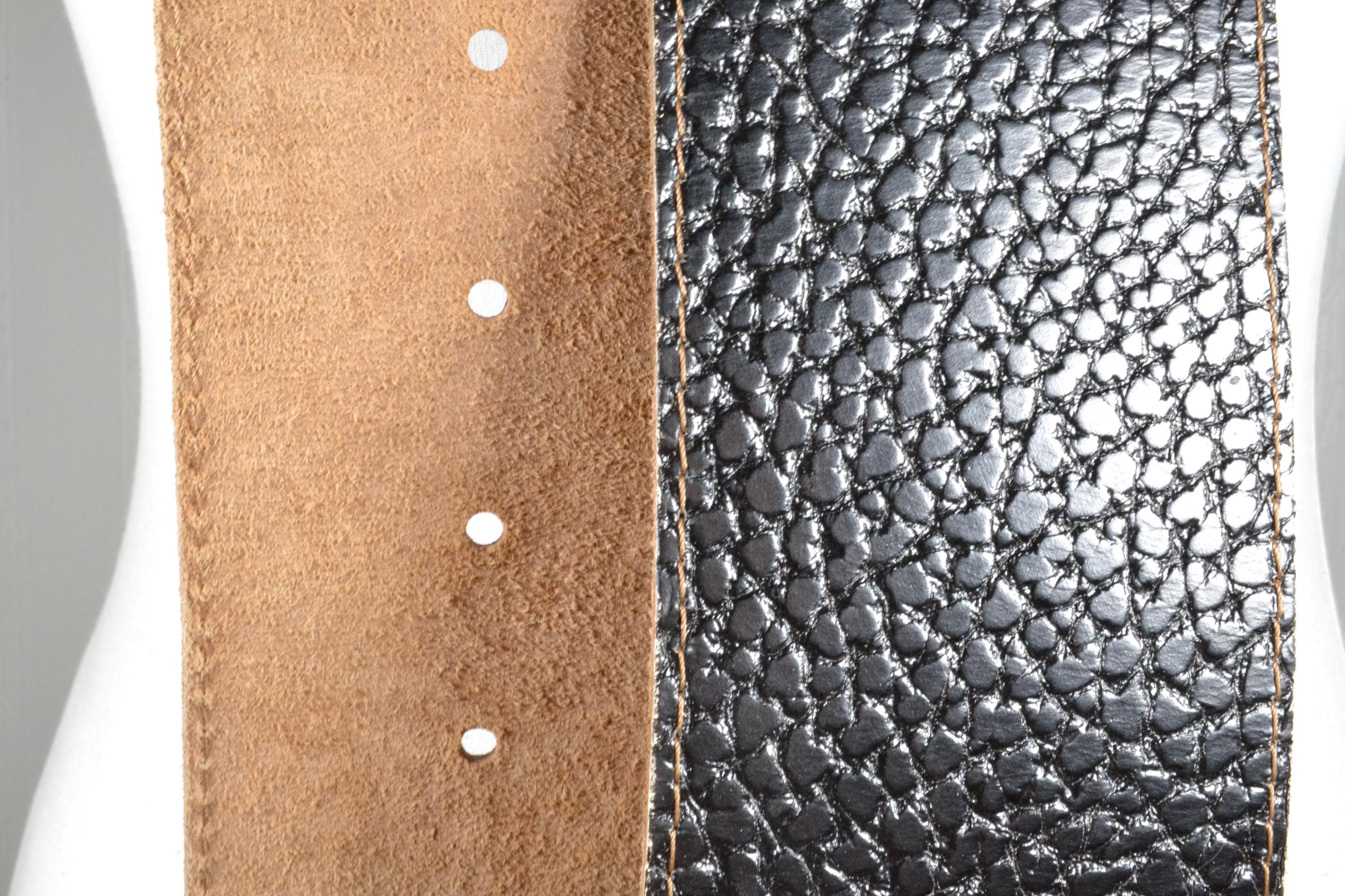Vintage Handmade Black Leather Celestial Moon Nude Lady Studded Wide Waist Belt Women main image 2