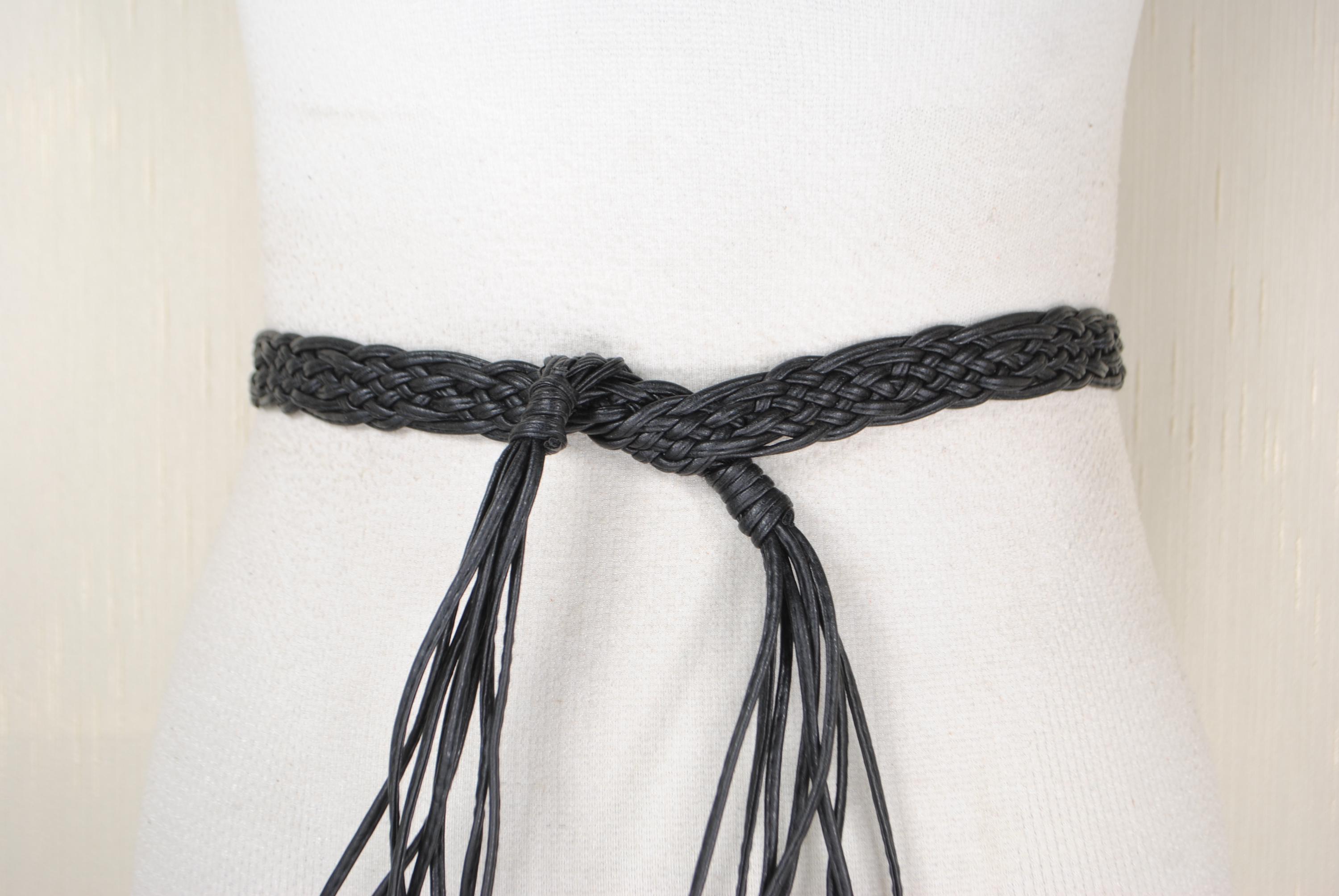 braided leather tie belt