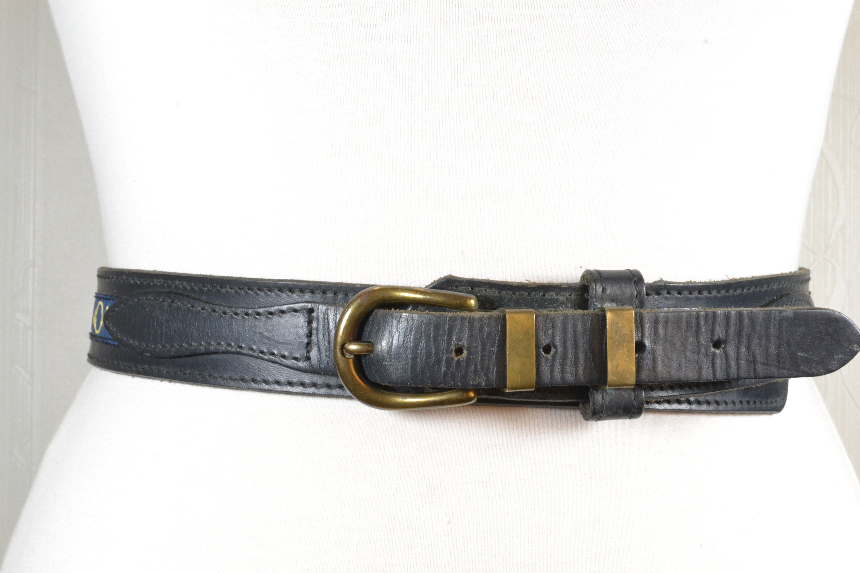 Women\'s Vintage Leather Belt Western Disc Waist Belts Belt Black Bronze Buckle Black Western Leather Belt With Bronze Buckle - Etsy main image 4