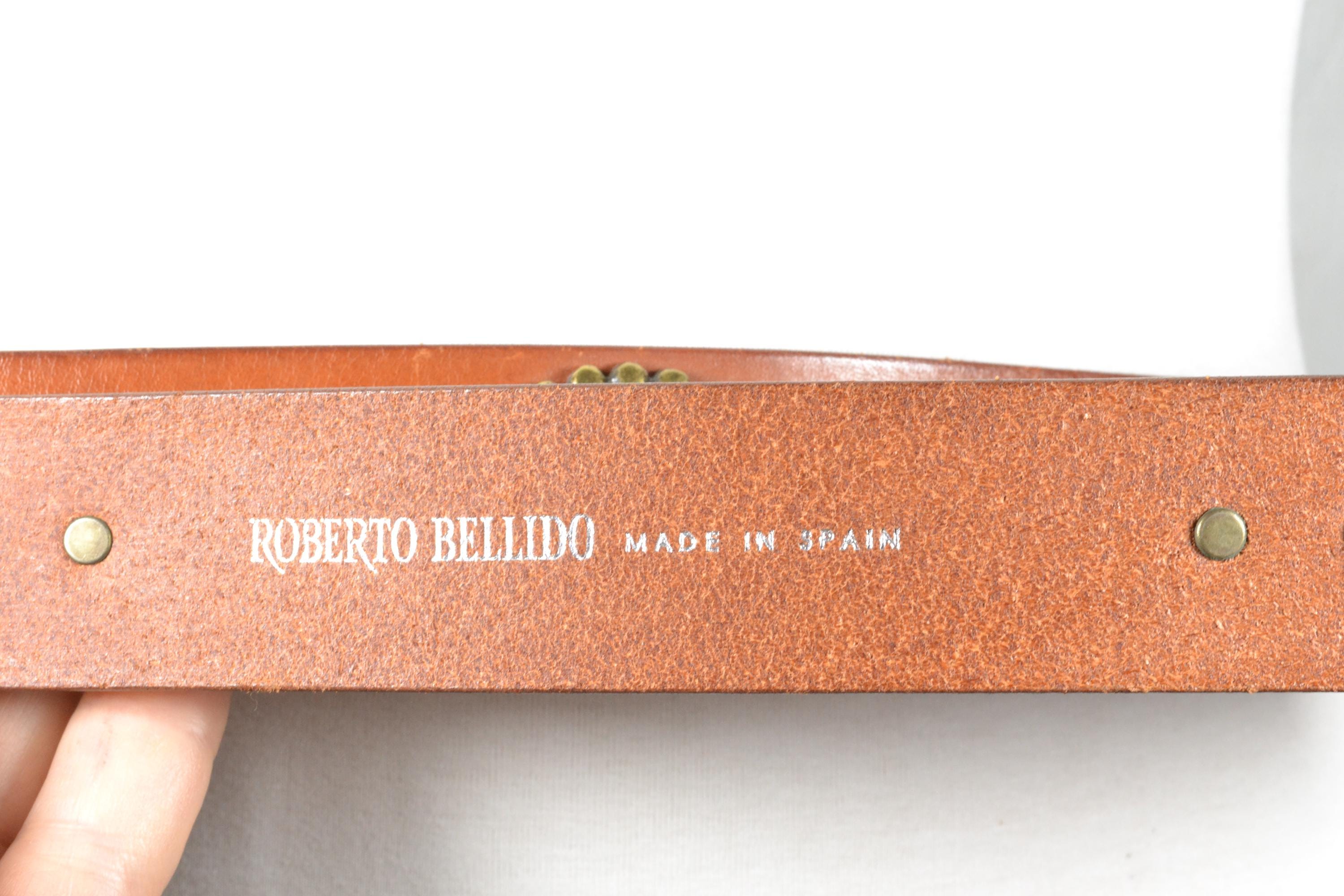 Vintage Western Roberto Bellido Brown Leather Belt With  display picture 2
