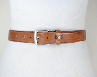 Vintage Сlassic Brown Leather Belt, Men's and Women's Casual Belt