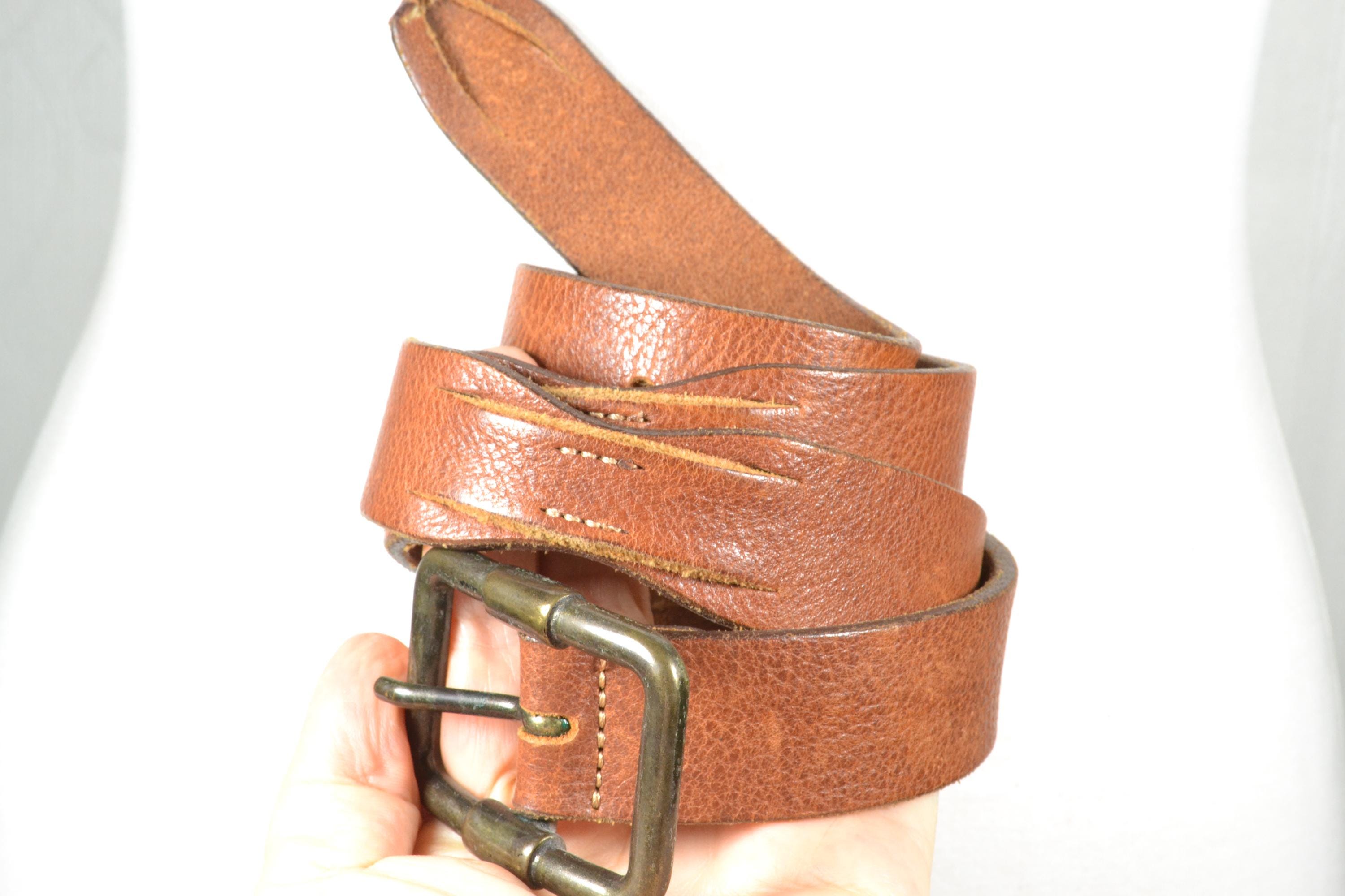 Vintage Leather Belt Tan Boho Woven Western Minimalist Fisherman Core Old Money Eohak Vintage-Western-Cowboy-Belt for Women Men Country  main image 2