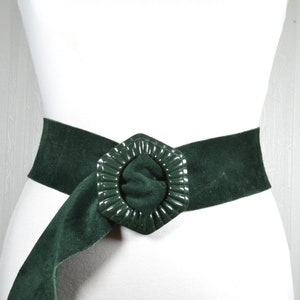 Women&#39;s Wide Green Suede Leather Belt,  Wide Statement Belt elegant business scented