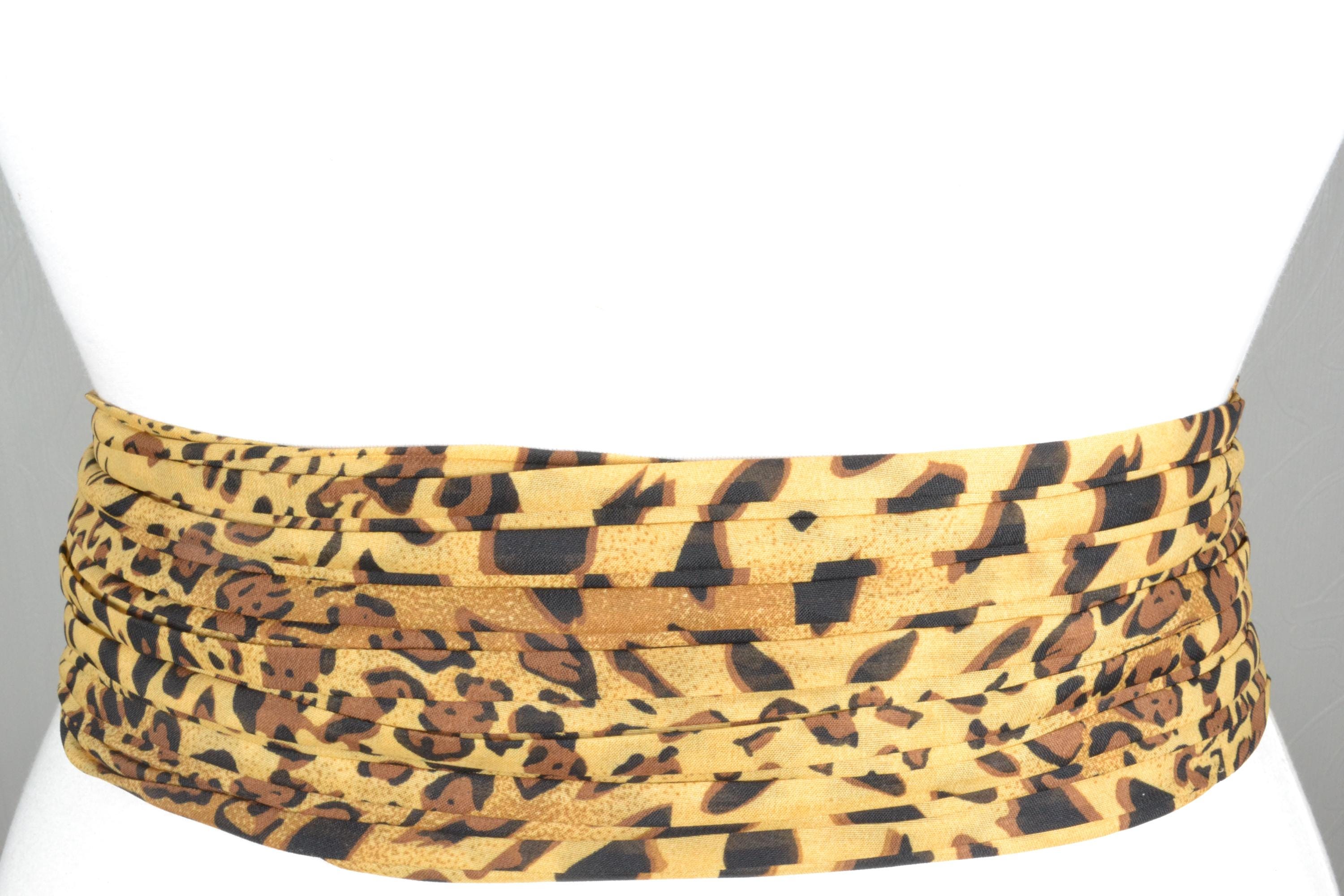 Cintura Elastica Donna Larga A Corsetto – Stampa Leopardata Marrone – Taglia S