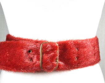 Furla Red/Burgundy Silver Buckle Leather Belt Size: 80 Extra Wide Burgundy Real Leather Belt by Furla Made in Italy  main image 2