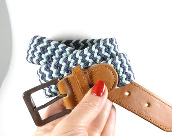 Braided Leather Wrap Belt: Skinny Brown Boho Vintage Belt - Etsy display picture 3