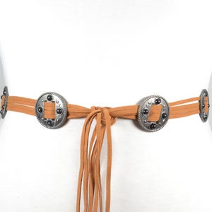 Vintage Tan Suede Belt, Women Western Wide Waist Rope Boho Braid Cinch Belt, Adjustable Tie Waistband Halloween Body Chain for Dress