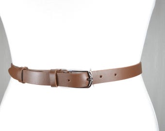 Tan Embossed Leather Belt for Women, Western Cowgirl Belt  display picture 2