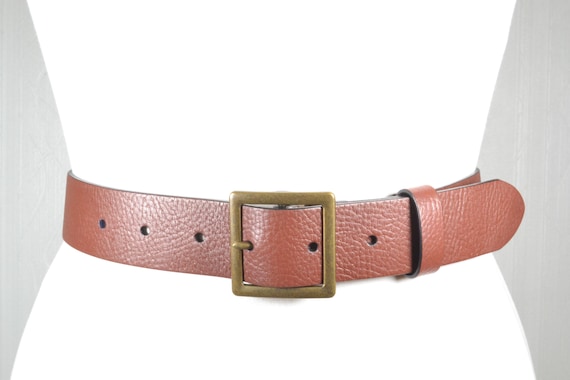 Vintage Made in Italy Belt With Buckle Vintage MAC Made in Italy Leather Belt Burgundy-red Heavy  main image 2