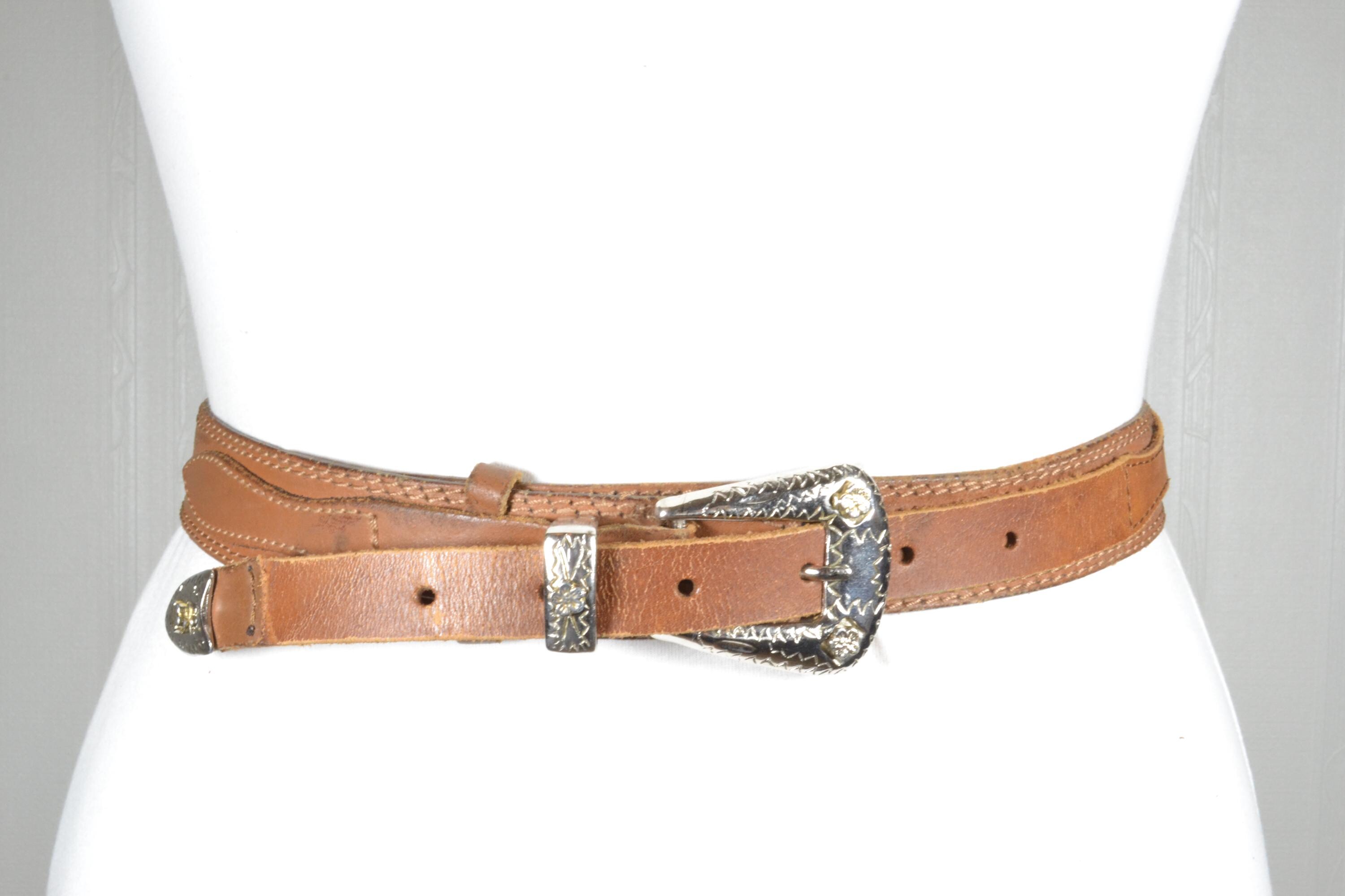 Tularosa Rodeo Studded Leather Boho Belt Tan Western Silver Buckle Size Small Plus Size - Studded Rhinestone Western Belt - Torrid main image 4