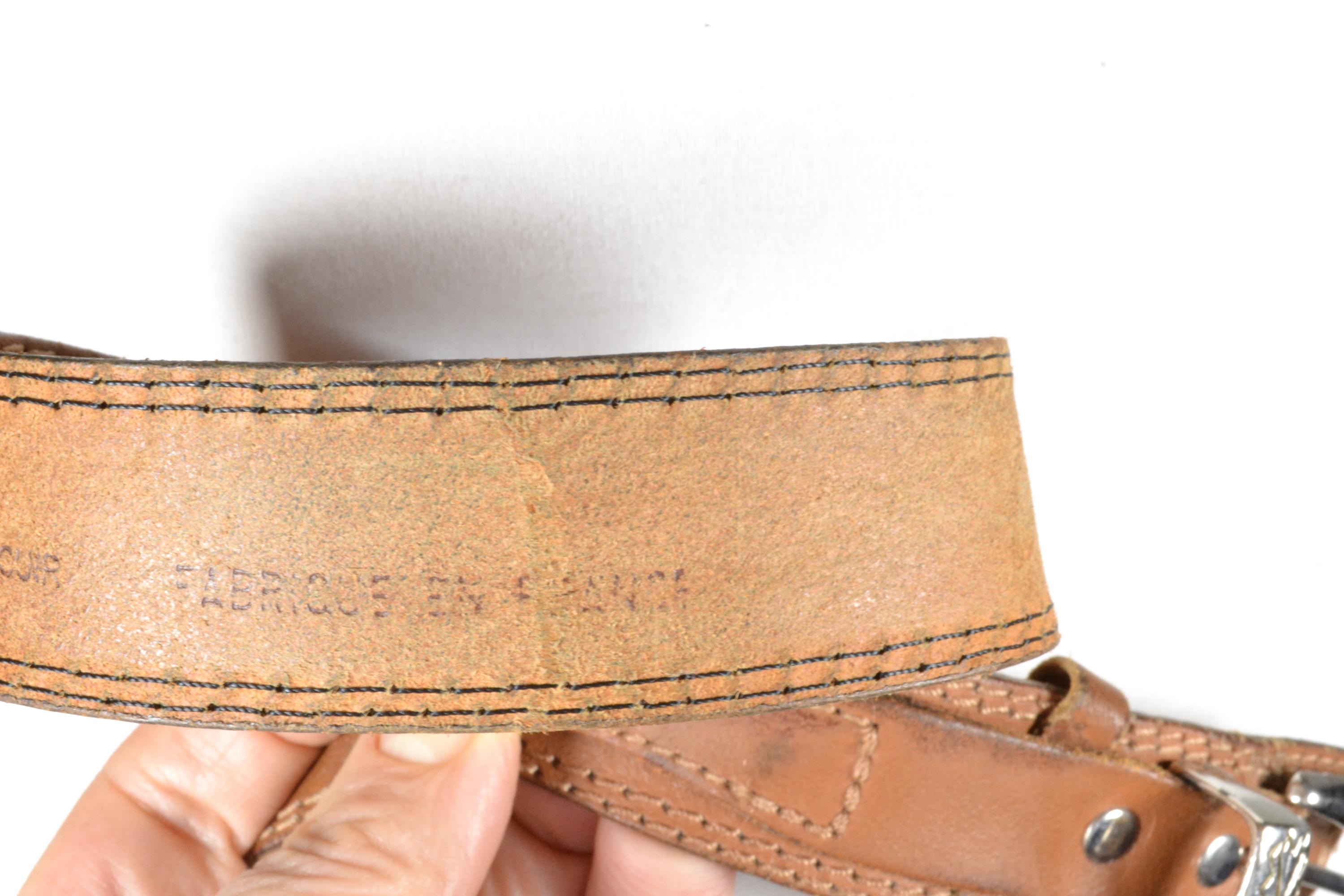 Early 2000\'s Brown Western Rodeo Layered Leather Silver Clasp Belt S / 27 Men main image 2