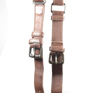 Adjustable Brown Leather Bag Straps with Silver Buckles, Replacement Straps for Purses, Crossbody Bags, or Satchels, Rustic Boho Bag Handles