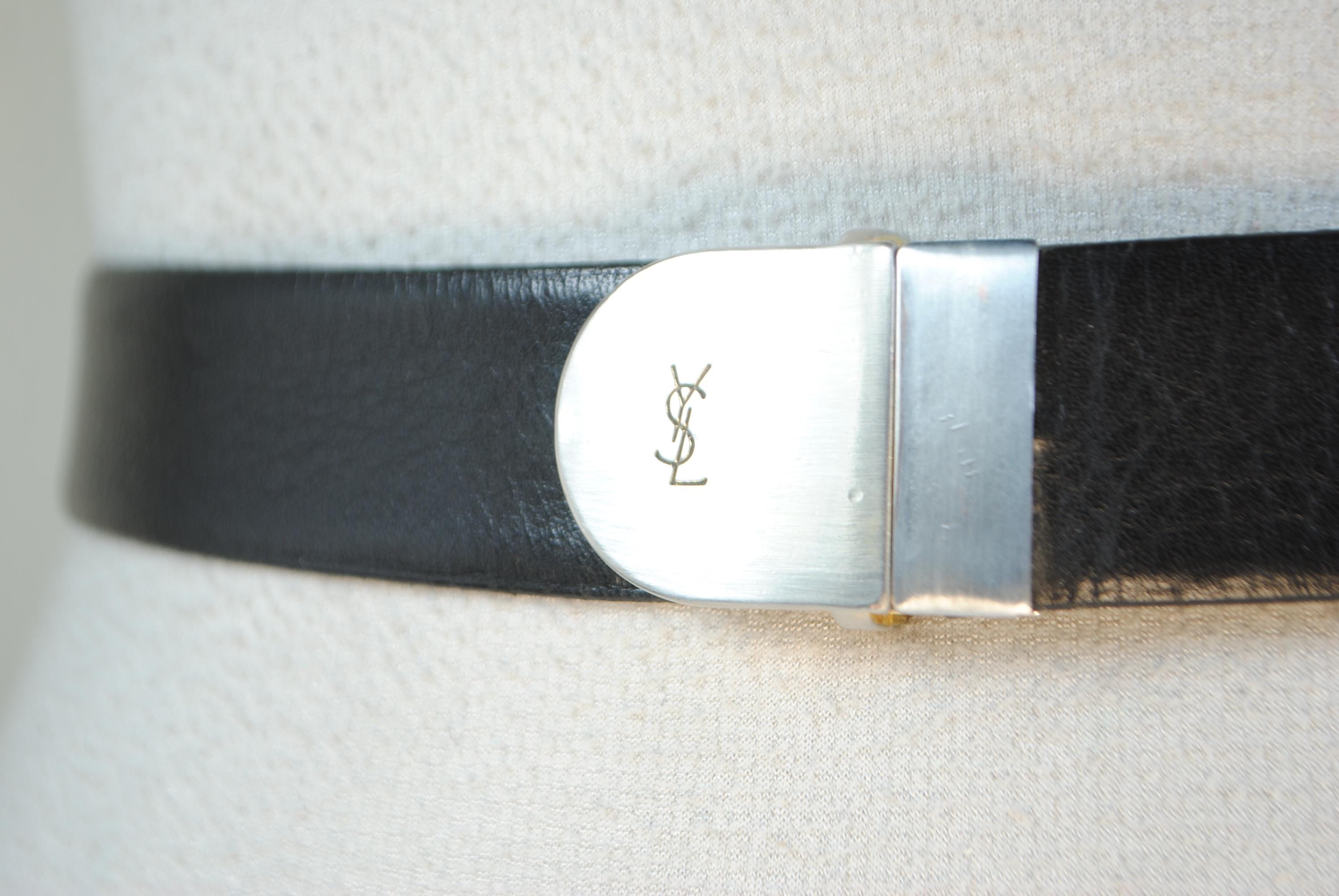 Vintage YSL Black Leather Belt: Designer Career Accessory - Etsy display picture 2