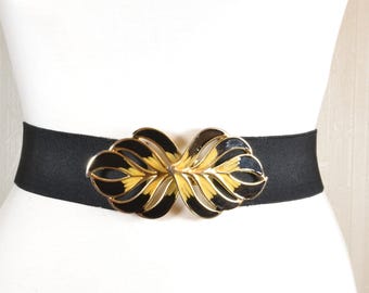 Gold black snakeskin Butterfly Belt Judith leiber Gorgeous JUDITH LEIBER Signed Adjustable Black Snakeskin  main image 3