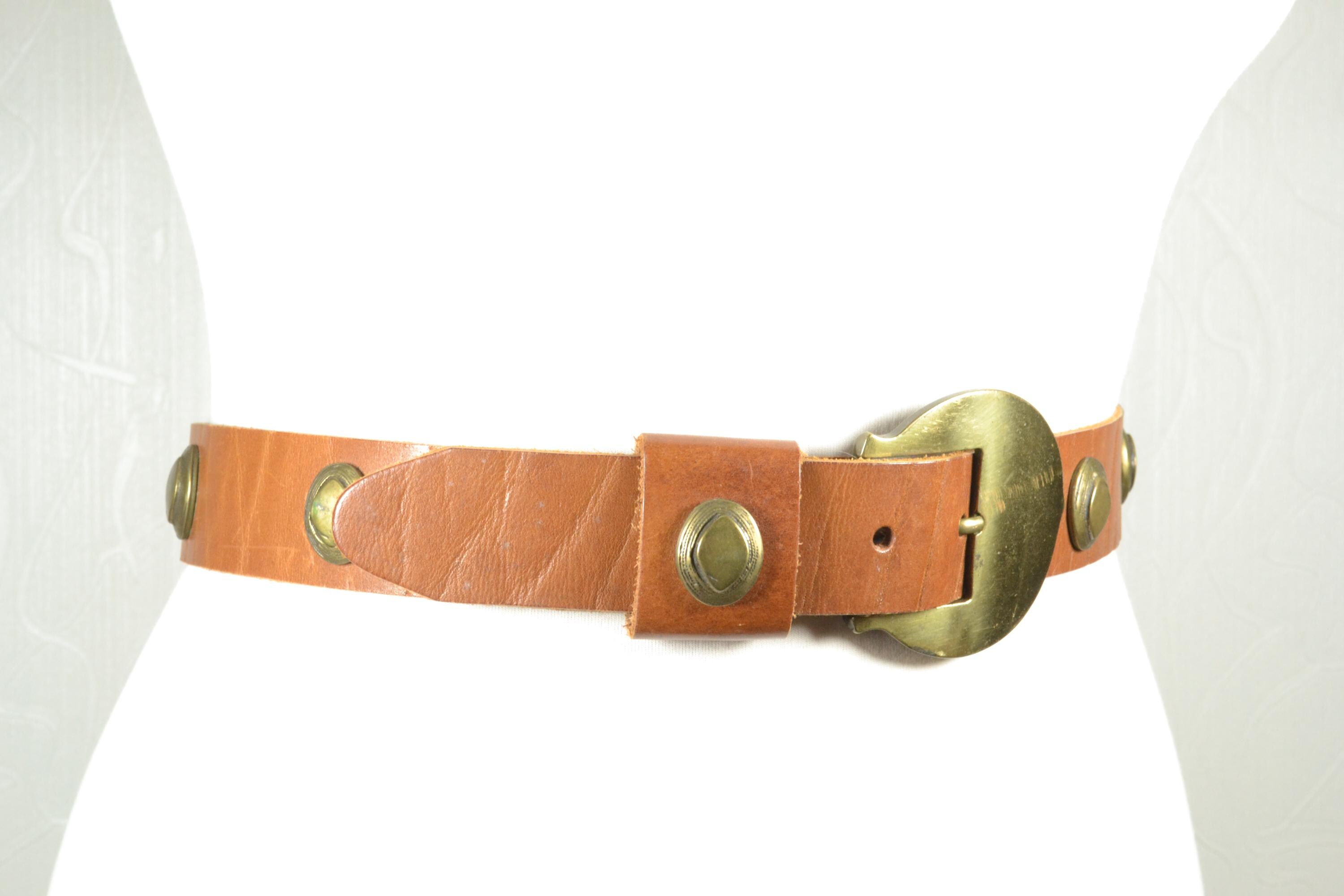 Womens Italian Leather Belt M 34\