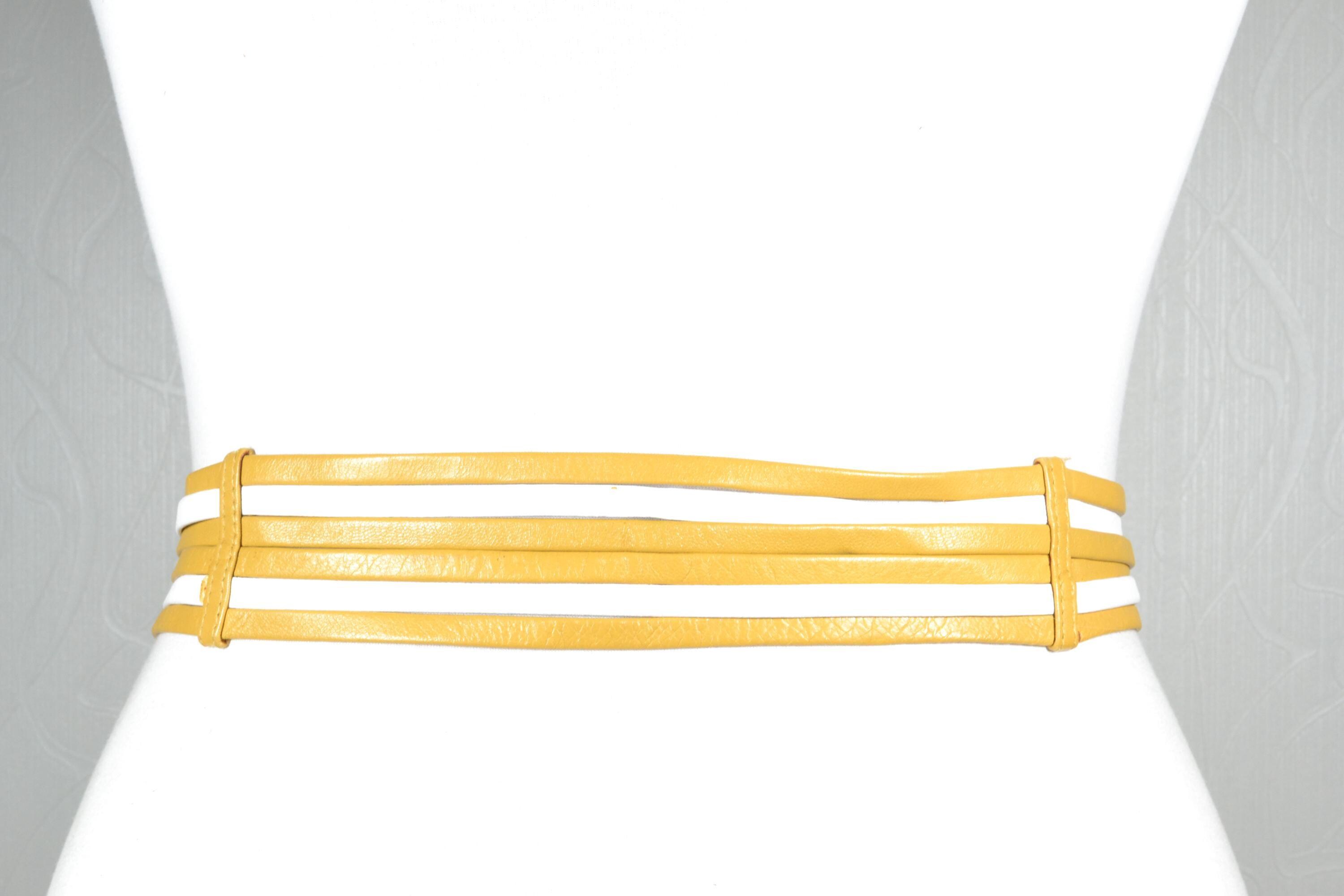 VINTAGE 80s 90s Yellow Leather Wrap Belt Leather Yellow Vintage Belts for sale | eBay main image 3