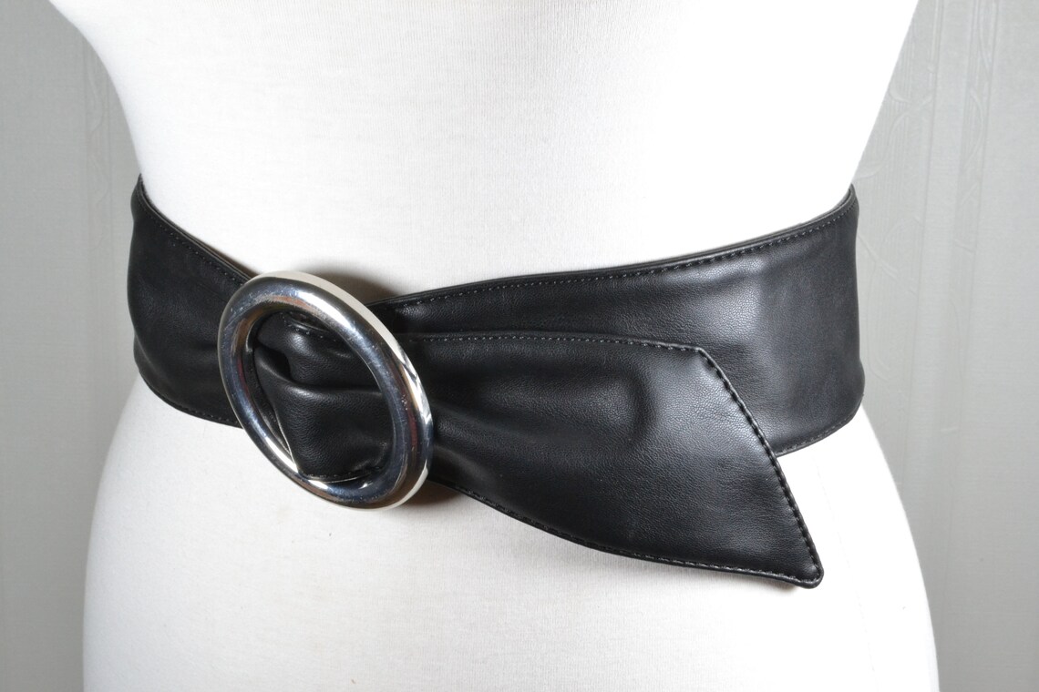 Urano Wide Black Leather Belt main image 0