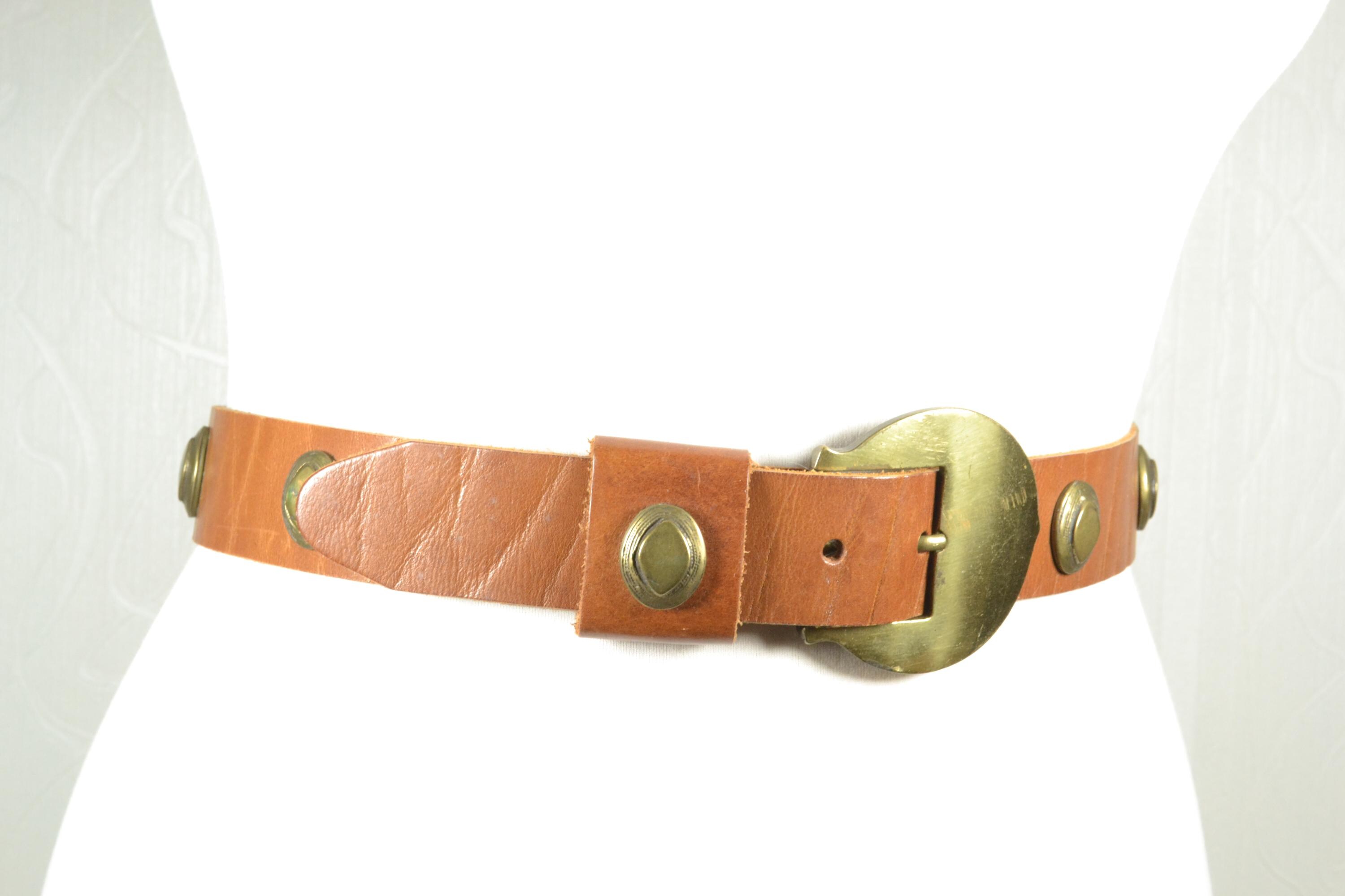 Boho Western Style Leather Oval Link Belt Women main image 3
