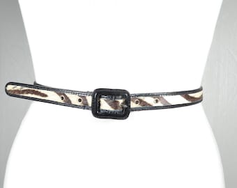 90s BRIGHTON Moc Croc Leather Hair on Leopard Animal Print  display picture 1