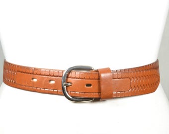 Vintage 90s Brown Leather Belt: Bohemian Silver Ornaments - Etsy display picture 2
