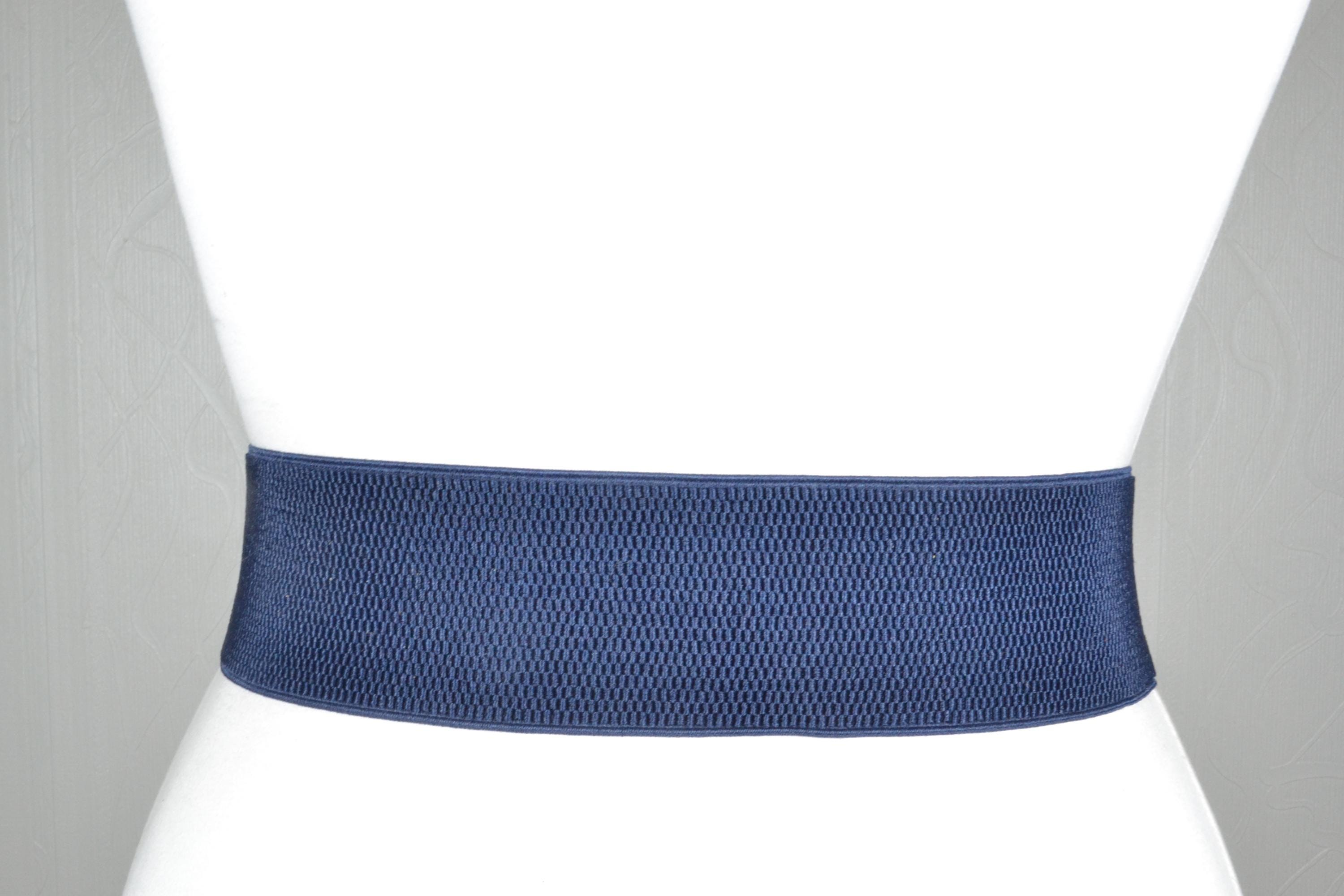 Woven Elastic Womens Vintage Blue Fabric Belt Knot Design Adjustable Anderson main image 4
