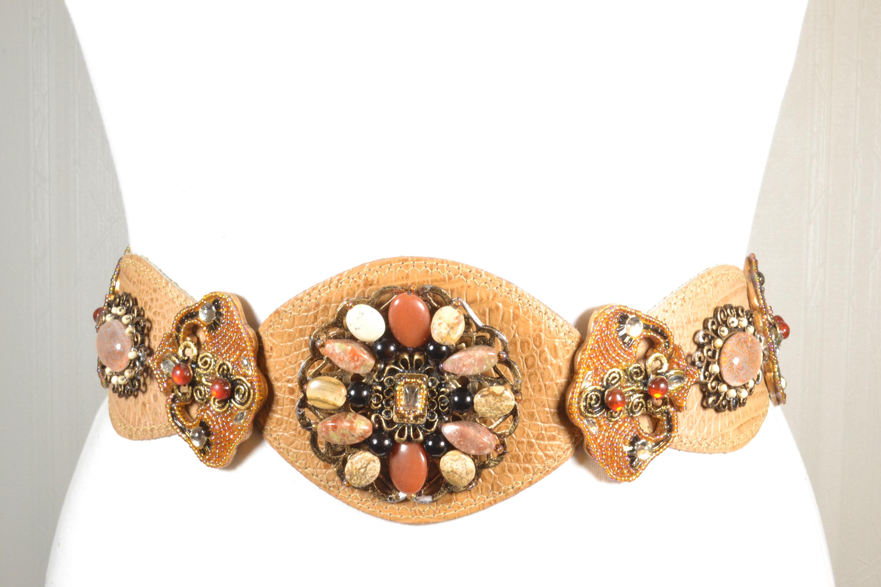 Gorgeous Boho beaded semi precious stone belt Boho Beaded Belt - Etsy main image 2